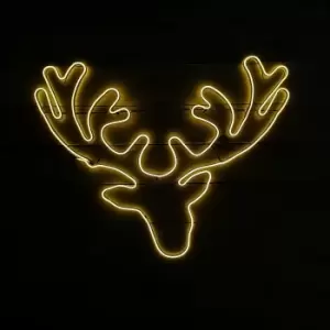 Image of 96 x 72cm Indoor Outdoor Neon Lit Christmas Deer Head Decoration
