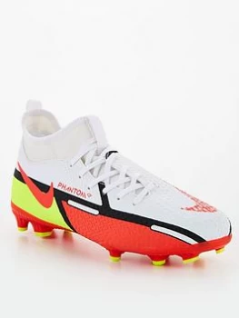 Image of Nike Junior Phantom GT Academy Dynamic Fit Firm Ground Football Boot - White, Size 4