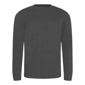 Image of AWDis Mens Long Sleeve Tri-Blend T-Shirt (XL) (Heather Charcoal)