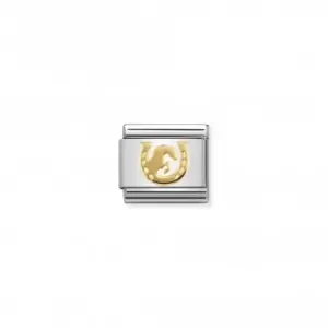Image of Nomination Composable Classic Symbols Gold Horse Jumping Horseshoe Link 030149/30
