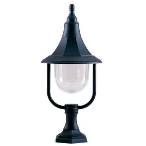 Image of 1 Light Outdoor Pedestal Light Black Polycarbonate IP44, E27