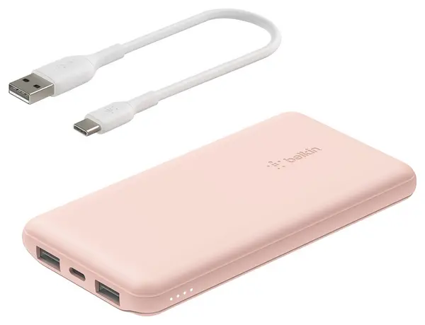 Image of Belkin 3-Port Power Bank 10K + USB-A to USB-C Cable BPB011btRG