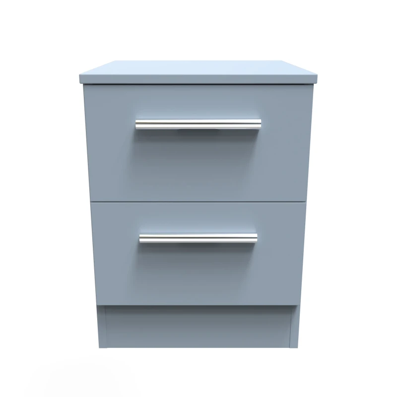 Image of Trent 2 Drawer Bedside In Denim (Ready Assembled)