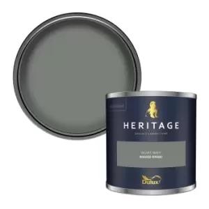 Image of Dulux Heritage Velvet Matt Waxed Khaki Matt Emulsion Paint 125ml