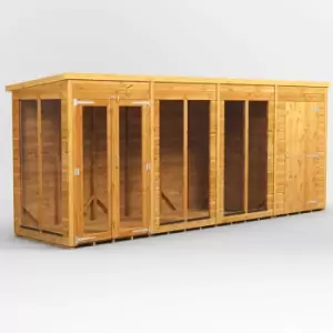 Image of 16X4 Power Pent Summerhouse Combi Including 4ft Side Store