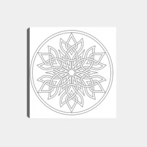 Image of MANDALA57 White Black Decorative Canvas Painting