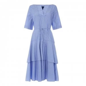 Image of Gant Pinstripe Midi Dress - 440 PERIWINKLE