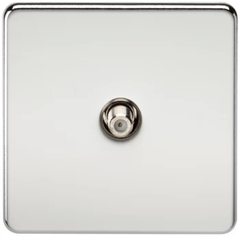 Image of KnightsBridge SAT TV Outlet 1G Screwless Polished Chrome Non-Isolated Wall Plate