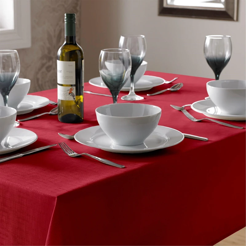 Image of Alan Symonds Durable Easy-Care Fade-Resistant Linen-Look Tablec Red unisex 85x85cm