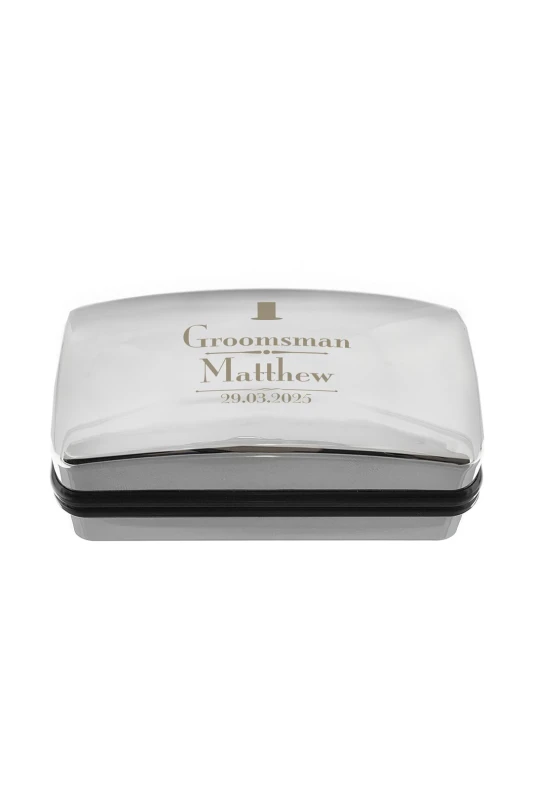 Image of Personalised Memento Company Personalised Message Groomsman Cufflink Box