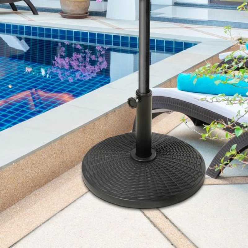 Image of Outsunny 11.5kg Patio Weighted Umbrella Base Parasol Holder Outdoor Stand Black