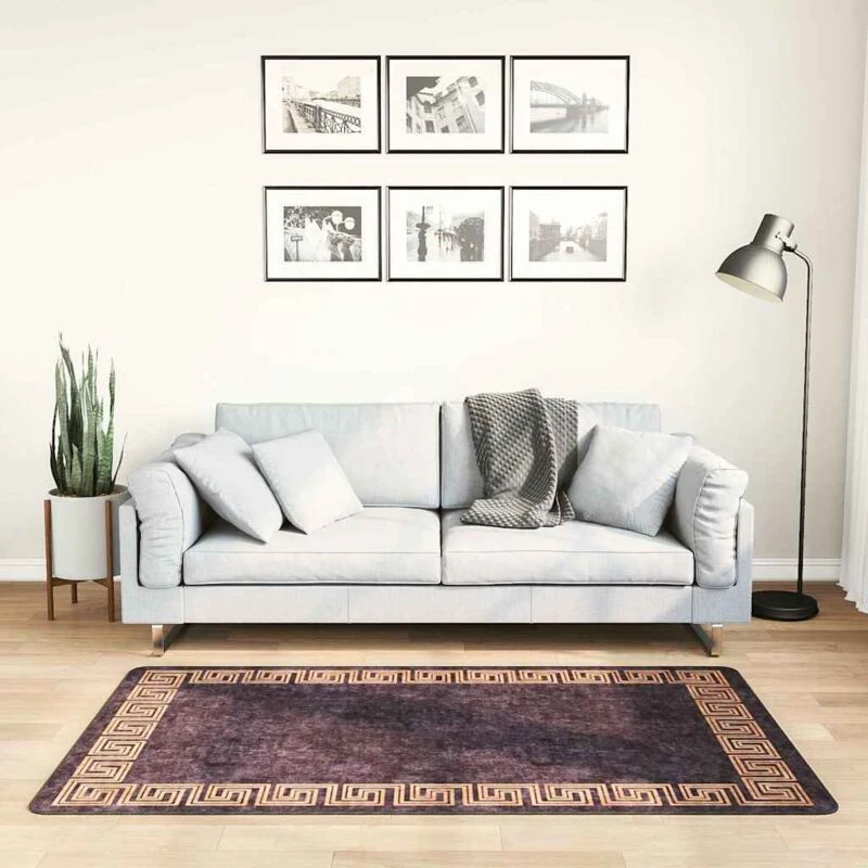 Image of VIDAXL Rug Washable 80x150cm Black and Gold Anti Slip Vidaxl 8720286653623