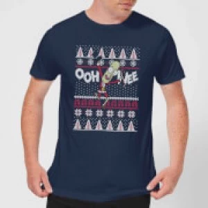 Image of Rick and Morty Ooh Wee Mens Christmas T-Shirt - Navy - S