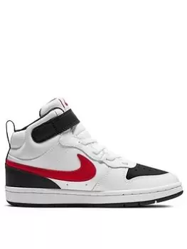 Image of Nike Court Borough Mid 2 Youth - White/Red, Size 2 Older