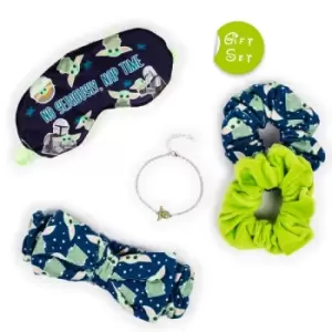 Image of Disney Baby Yoda Spa Set - Zip Cosmetic Pouch, Sleep Mask, Hair Towel, Pair of Scrunchies and Jewellery Bracelet VS700685L