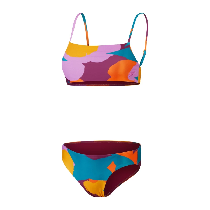 Image of Speedo Womens Two Piece Swimsuits Green/Orange female 40 (2XL)