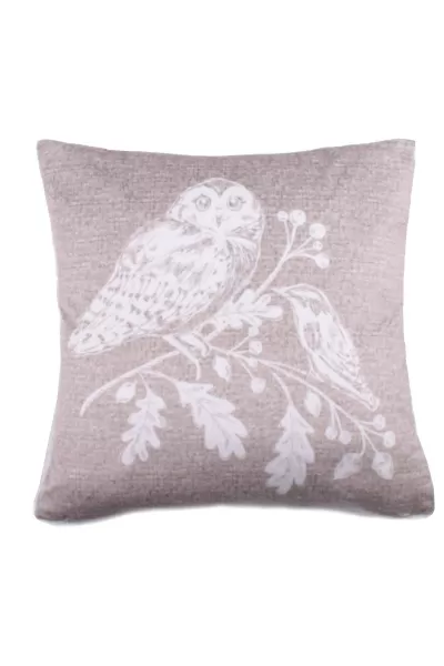 Image of 'Woodland Owls' Luxe Velvet Filled Cushion