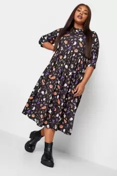 Image of Printed Halloween Smock Dress