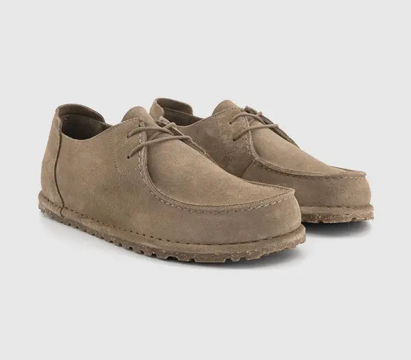 Image of Birkenstock Mens Utti Lace Shoes Grey Taupe, 7.5