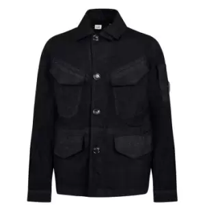 Image of CP Company Garment Dyed 4 Pocket Overshirt - Black