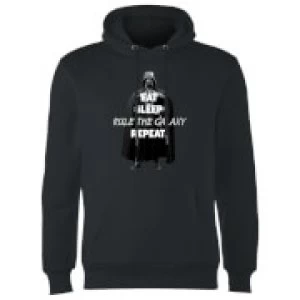 Image of Star Wars Eat Sleep Rule The Galaxy Repeat Hoodie - Black