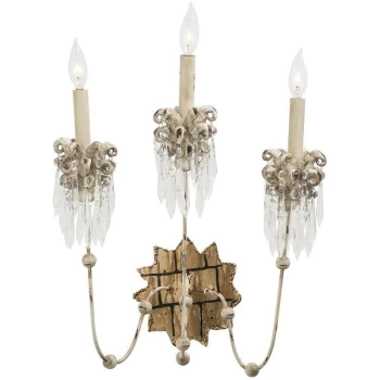 Image of Elstead - Venetian - 3 Light Indoor Candle Wall Light Beige, Gold, E14