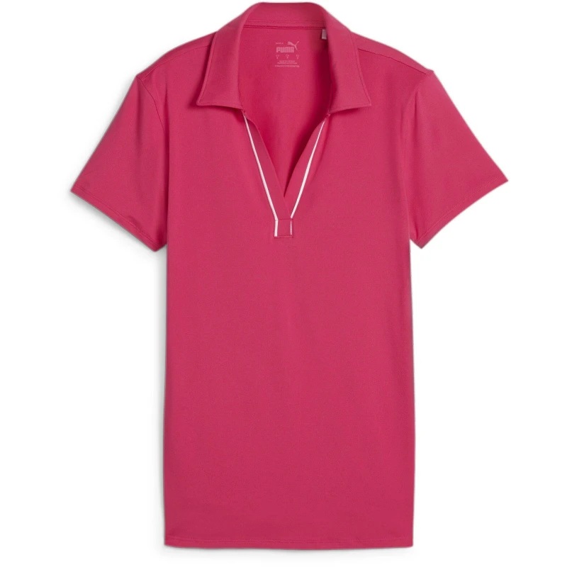 Image of Puma W Cloudspun Piped Ss Polo Shirt Womens - Pink Pink 8