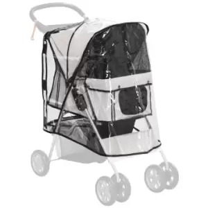 Image of PawHut Dog Stroller Rain Cover, with Rear Entry