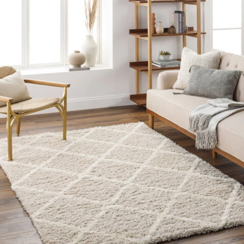 Image of Livabliss Shaggy Cottage Plush Pile Beige Jane Area Rug 200 X 290 Cm - Easy Care, Non Shedding, Ideal For Living Room & Bedroom