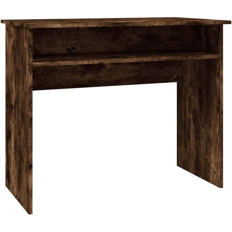 Image of Vidaxl Desk Smoked Oak 90X50X74cm Engineered Wood, Brown 815462