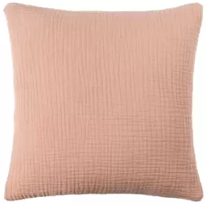 Image of Lark Muslin Crinkle Cotton Cushion Sand, Sand / 45 x 45cm / Polyester Filled