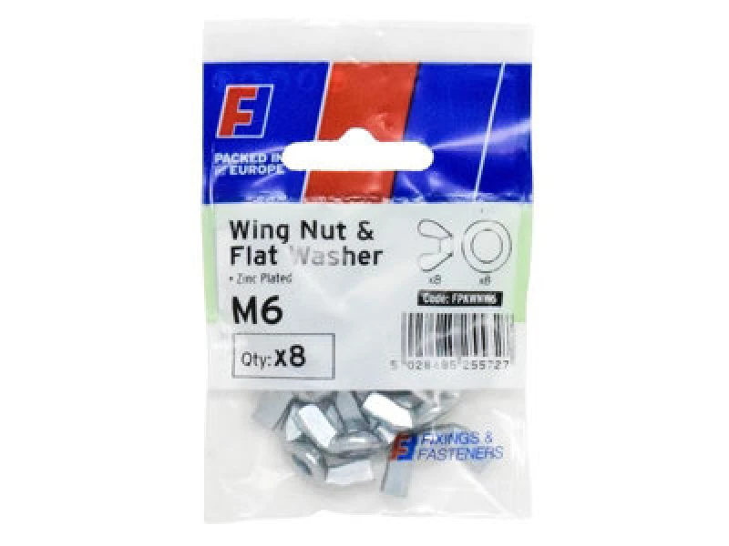 Image of Forgefix Fpkwnw6 Wing Nut & Washer M6 Forgepack 8 Forfpkwnw6