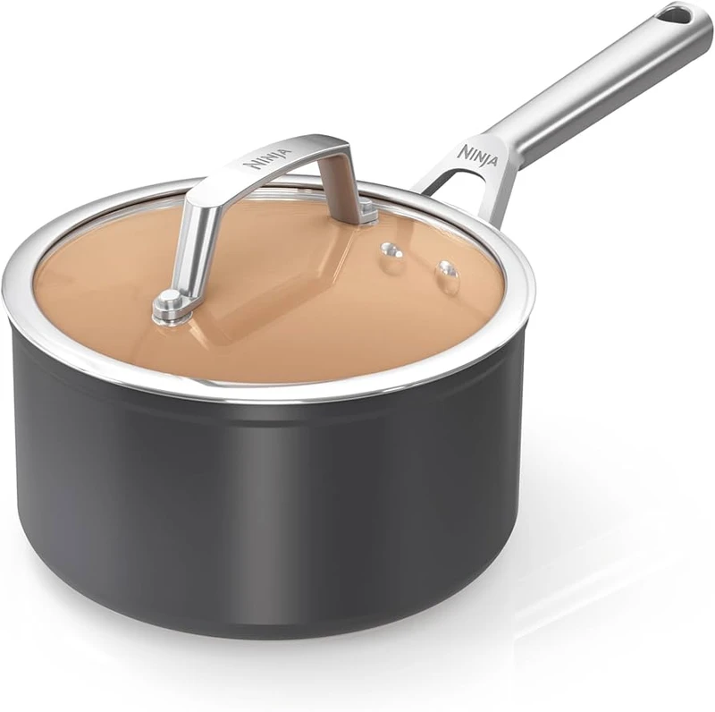 Image of Ninja Extended Life Ceramic 20cm Saucepan CW90220UK Sauce Pans 20cm Grey 38772402001