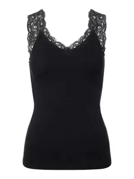 Image of PIECES Lace Top Women Black