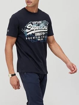Image of Superdry Vintage T-Shirt - Navy Size M Men