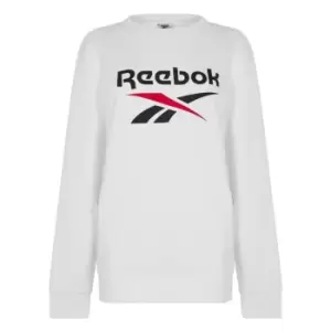 Image of Reebok Identity Big Logo Fleece Crew Sweatshirt Womens - White