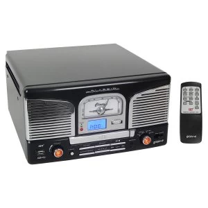 Image of Groov-e Music Centre Vinyl Record Player with CD USB and FM Radio - Black