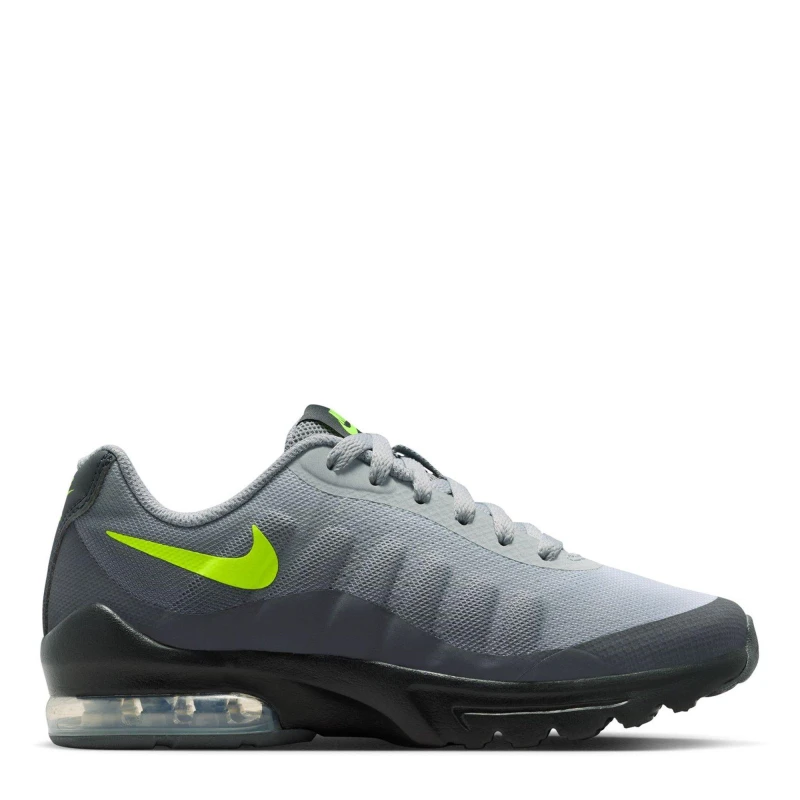 Image of Nike Air Max Invigor Print Big Kids Shoe Grey/Volt male 3 (35.5)