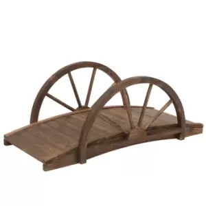 Image of Outsunny 1m Wooden Garden Wheel Bridge