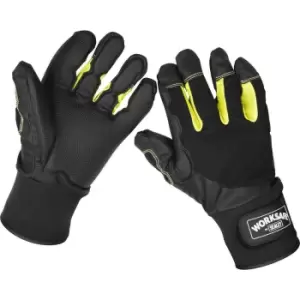 Image of PAIR Large Anti-Vibration Gloves - Breathable Fabric - Power Tool Impact Gloves