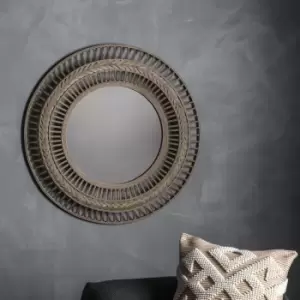 Image of Zarand Round Mirror 90cm Grey