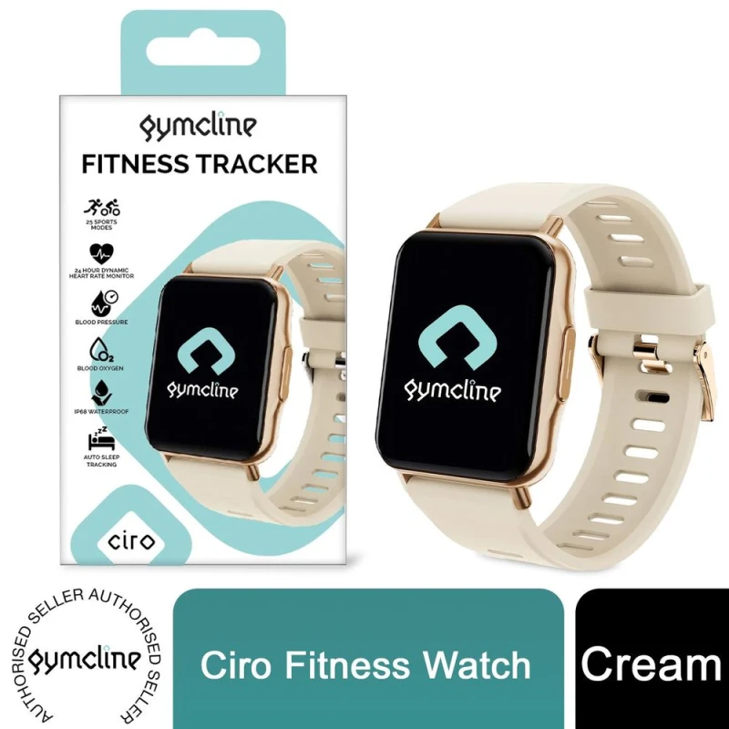 Image of Gymcline Ultimate Fitness Tracker: Gymcline Ciro-25 Sports Modes, IP68 Waterproof, Cream