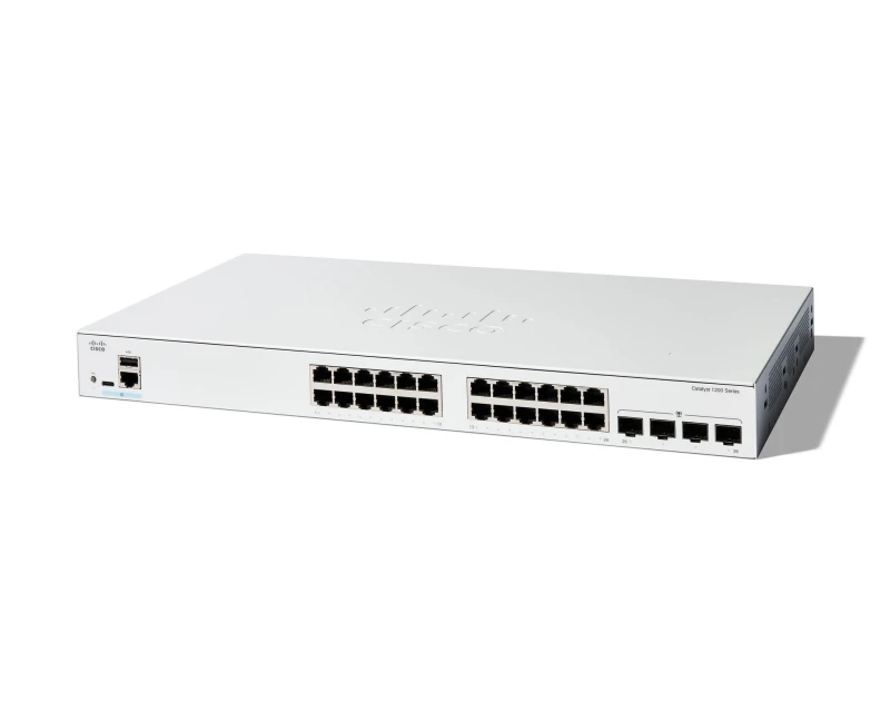 Image of Cisco Cisco Catalyst 1200-24T-4G Smart Switch, 24 Port GE, 4x1GE SFP, Limited Lifetime Protection (C1200-24T-4G) C1200-24T-4G