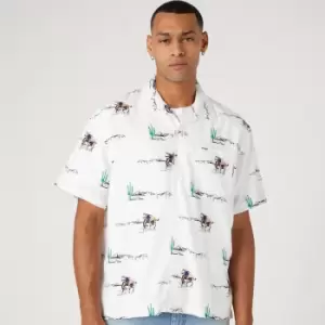 Image of Wrangler Resort Cowboy Print Lyocell Shirt - M