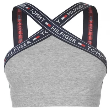 Image of Tommy Hilfiger Tommy Logo Strap Cross Bra - Grey
