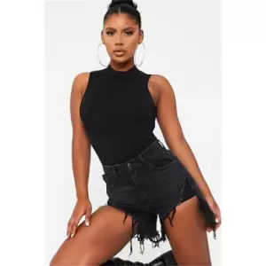 Image of I Saw It First Distressed Mom Shorts - Black