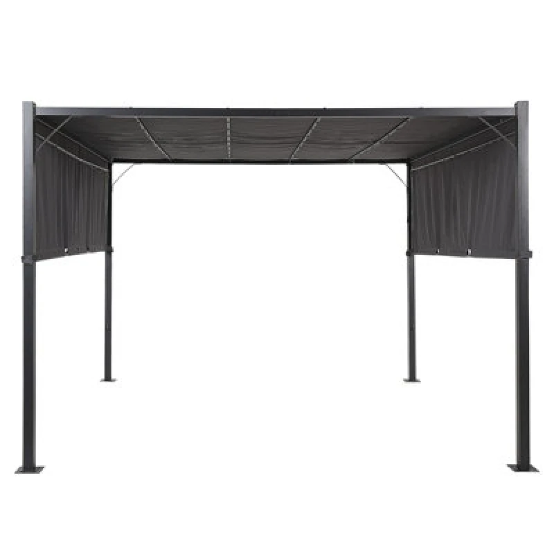 Image of Beliani Gazebo LED Parga Metal 310 Cm 310 Cm Dark Grey