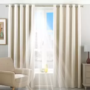 Image of Twilight Thermal Blackout Eyelet Curtains Ivory