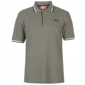 Image of Slazenger Tipped Polo Shirt Mens - Khaki Marl