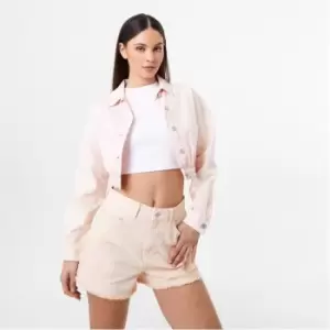 Image of Jack Wills Cropped Denim Jacket - Pink